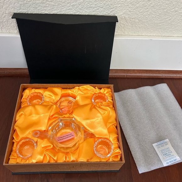 NEW Miniature Chinese Cut Glass Crystal 6 Piece Set Gift Box Decorative Display - Picture 11 of 11